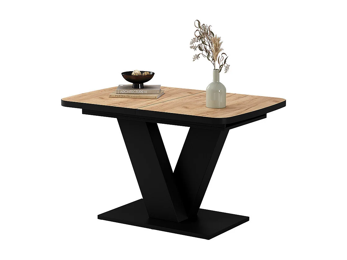 Table de salle à manger chêne doré/noir 120x80x77.4 fenaro