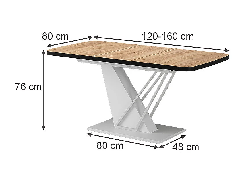 Table de salle à manger chêne doré/blanc 120x80x77.4 fenaro