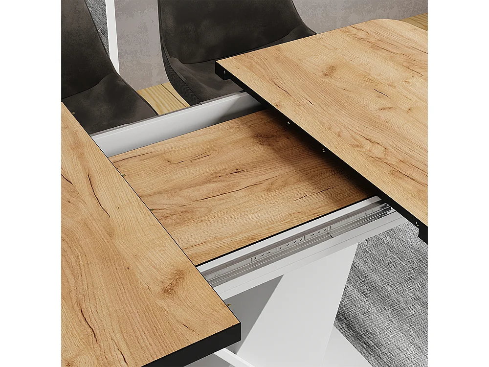 Table de salle à manger chêne doré/blanc 120x80x77.4 fenaro