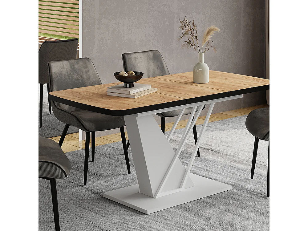 Table de salle à manger chêne doré/blanc 120x80x77.4 fenaro