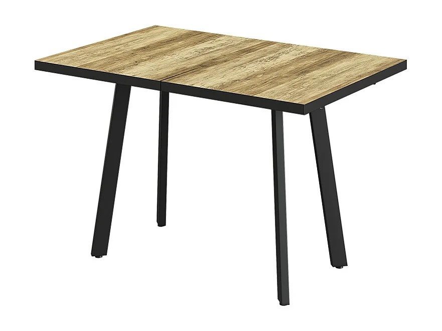 Esstisch eiche rustikal/schwarz 160x80x76 tisko