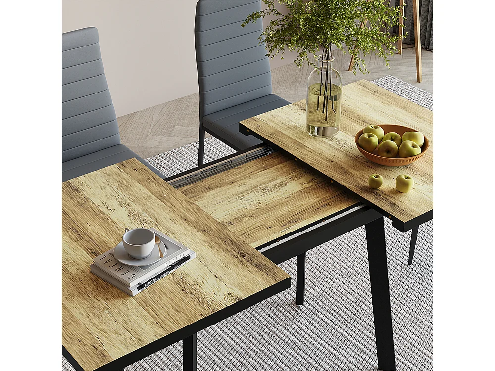 Esstisch eiche rustikal/schwarz 160x80x76 tisko