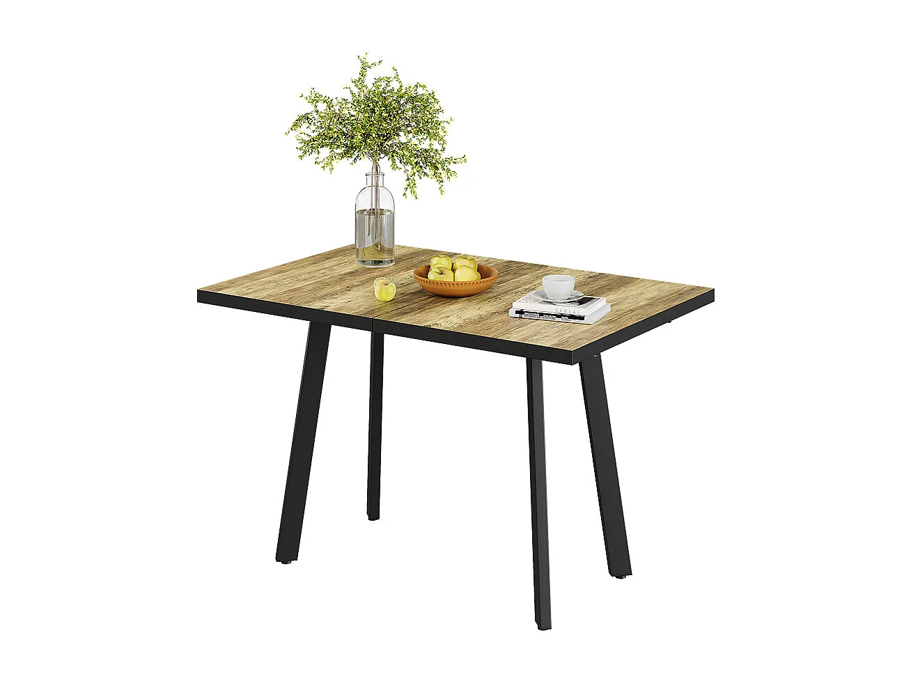 Esstisch eiche rustikal/schwarz 160x80x76 tisko