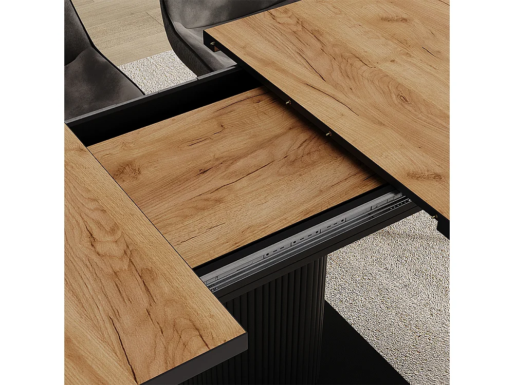 Table de salle à manger chêne doré/noir 120x80x77.4 fenaro