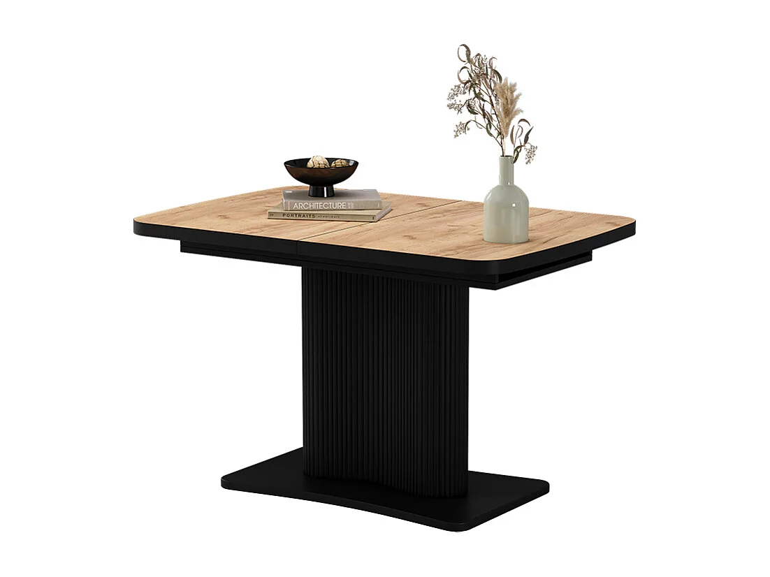 Table de salle à manger chêne doré/noir 120x80x77.4 fenaro