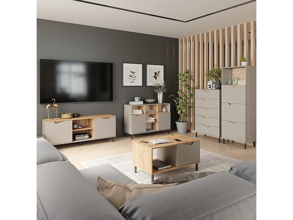 Kommode grau 60x38x169.5 marelle