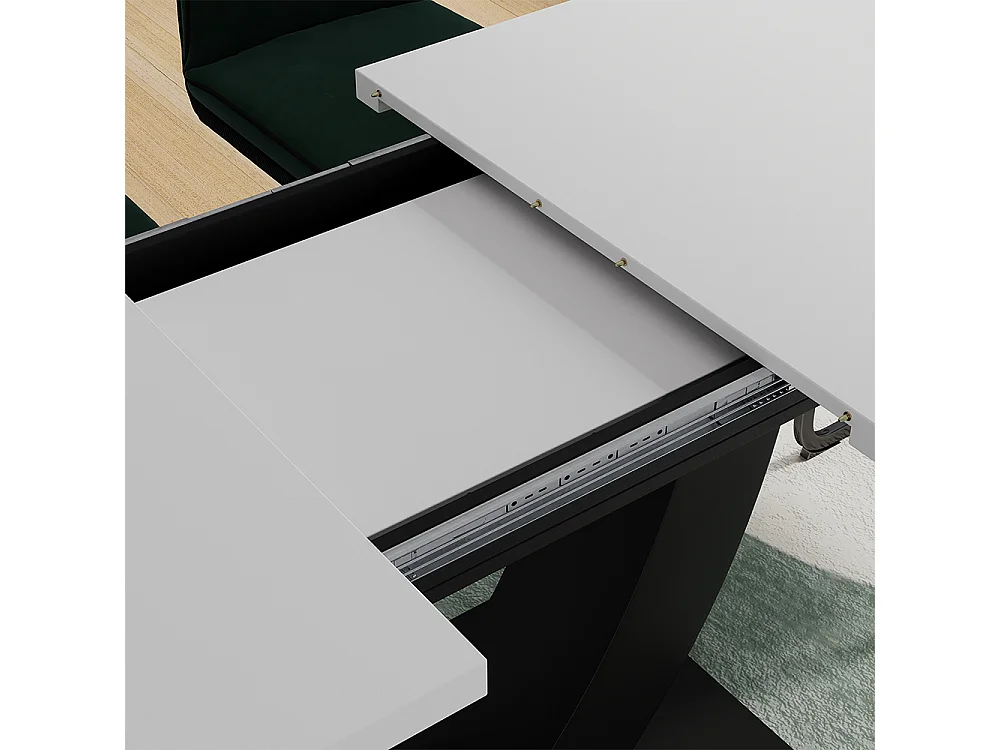 Table de salle à manger blanc/noir 120x80x77.4 fenaro