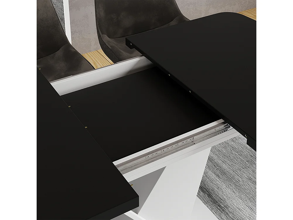 Table de salle à manger noir/blanc 120x80x77.4 fenaro