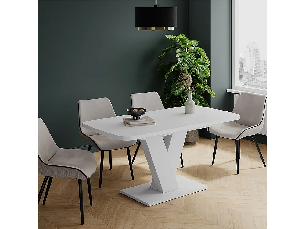 Table de salle à manger blanc/blanc 120x80x77.4 fenaro