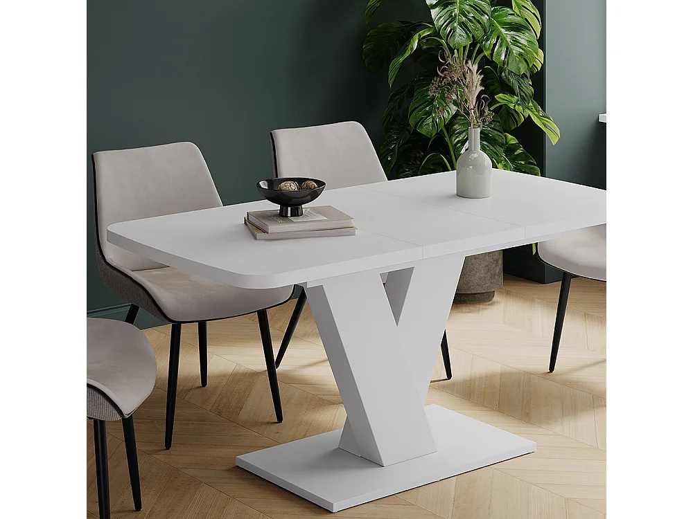 Table de salle à manger blanc/blanc 120x80x77.4 fenaro