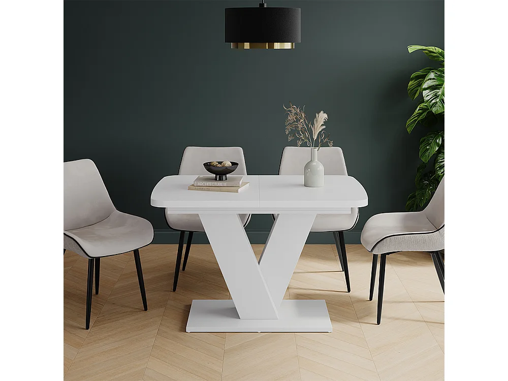 Table de salle à manger blanc/blanc 120x80x77.4 fenaro
