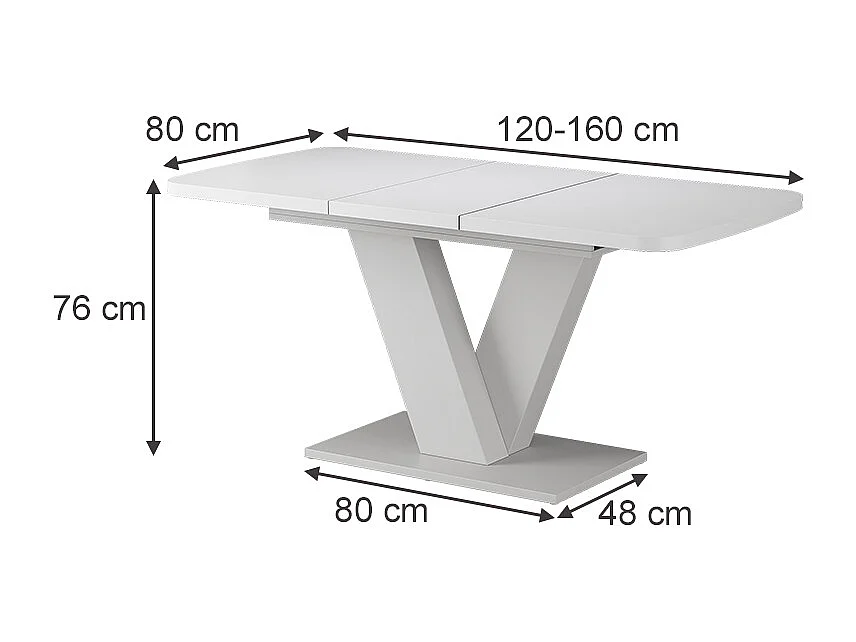 Spisebord hvid/hvid 120x80x77.4 fenaro