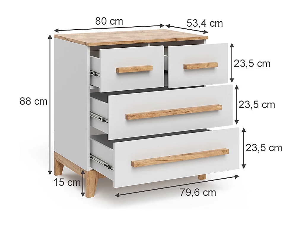 Kommode weiß/artisan 80x53.4x88 malia