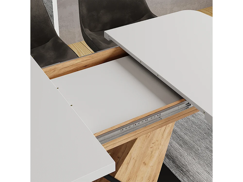 Table de salle à manger chêne blanc/force de lor 120x80x77.4 fenaro