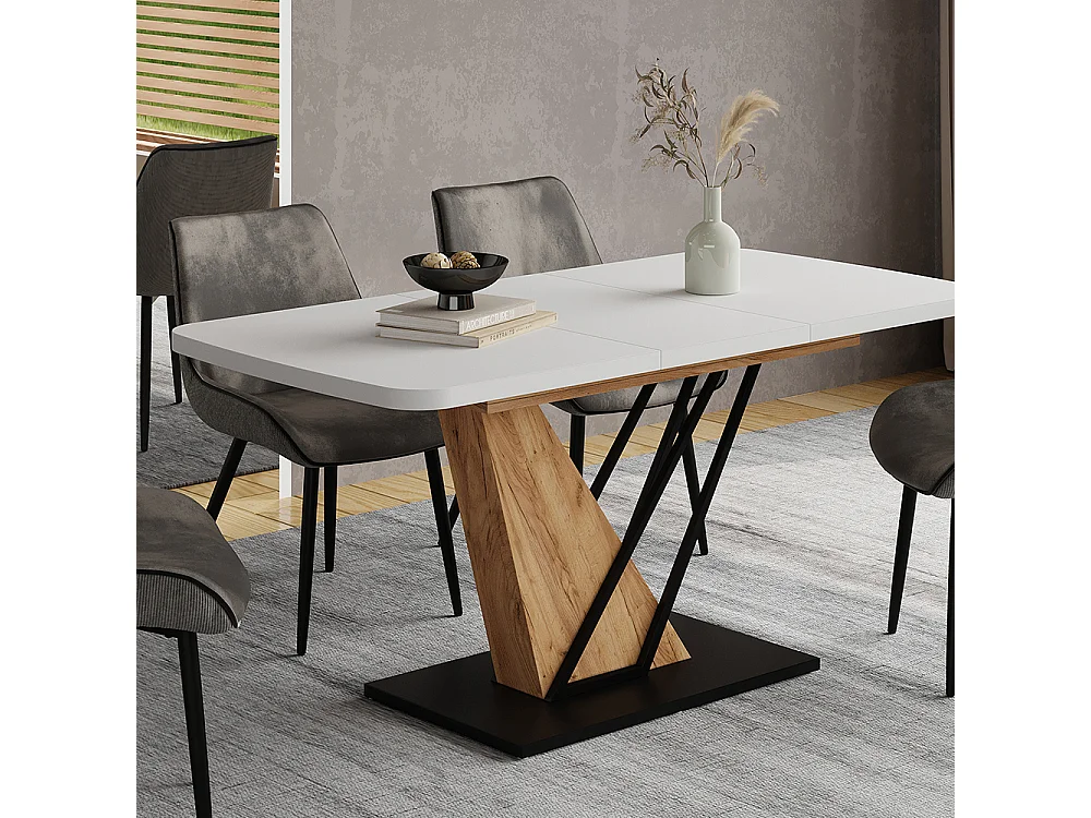 Table de salle à manger chêne blanc/force de lor 120x80x77.4 fenaro