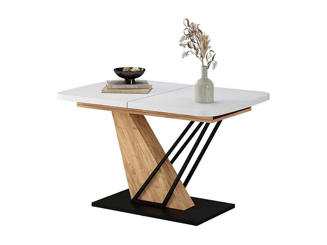 Table de salle à manger chêne blanc/force de lor 120x80x77.4 fenaro