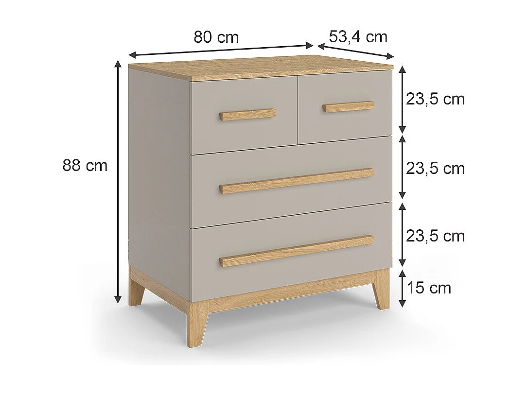 Commode chêne cachemire 80x53.4x88 malia