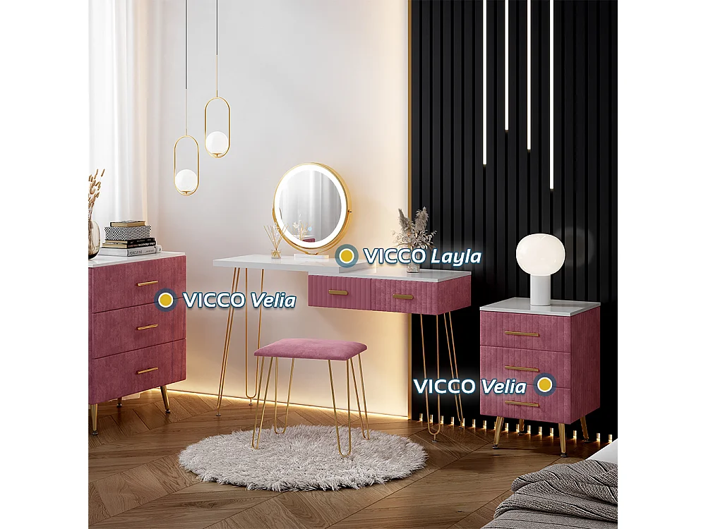 Commode rose 70x39x78.5 velia