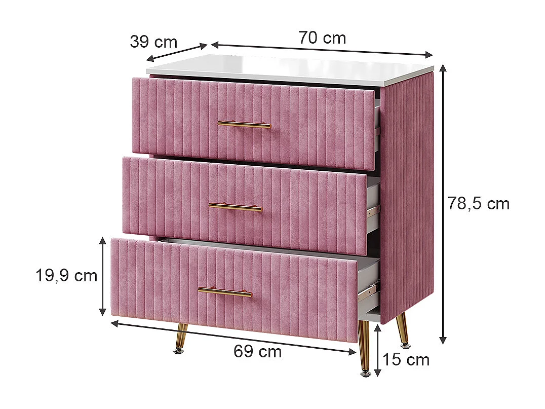 Commode rose 70x39x78.5 velia