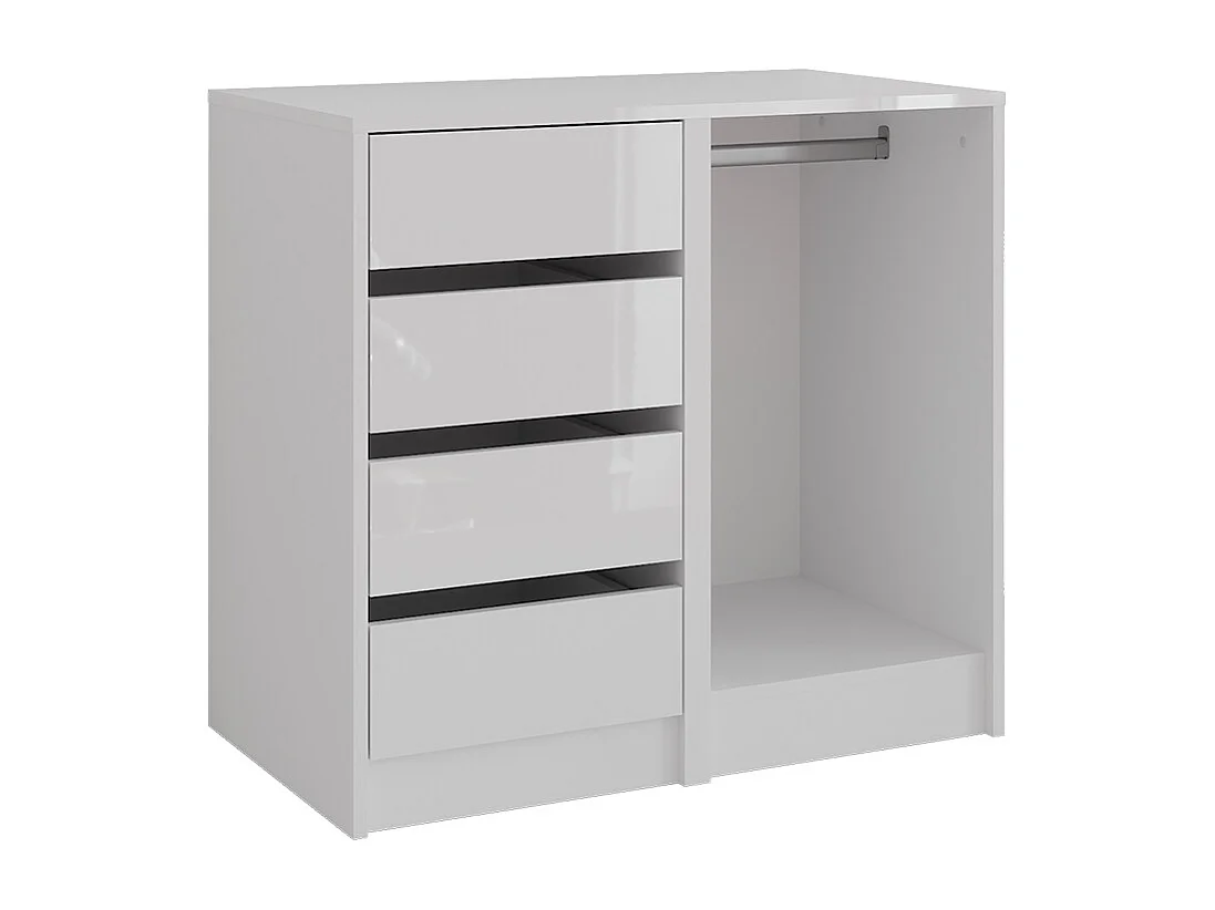 Commode avec tiroirs blanc/blanc brillant 80.2x50.1x76 sherry