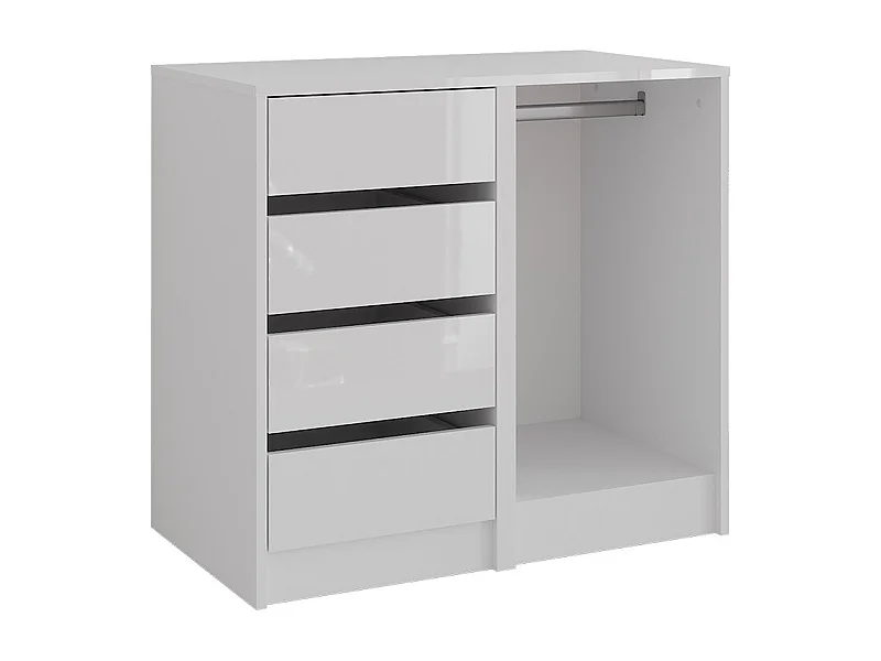 Commode avec tiroirs blanc/blanc brillant 80.2x50.1x76 sherry