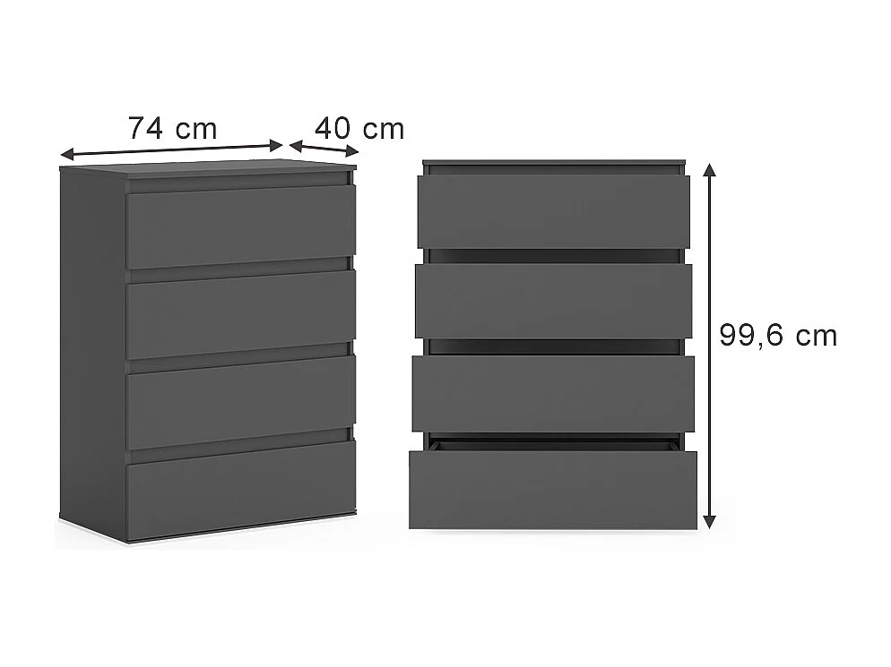 Kommode anthrazit 74x40x99.6 claus