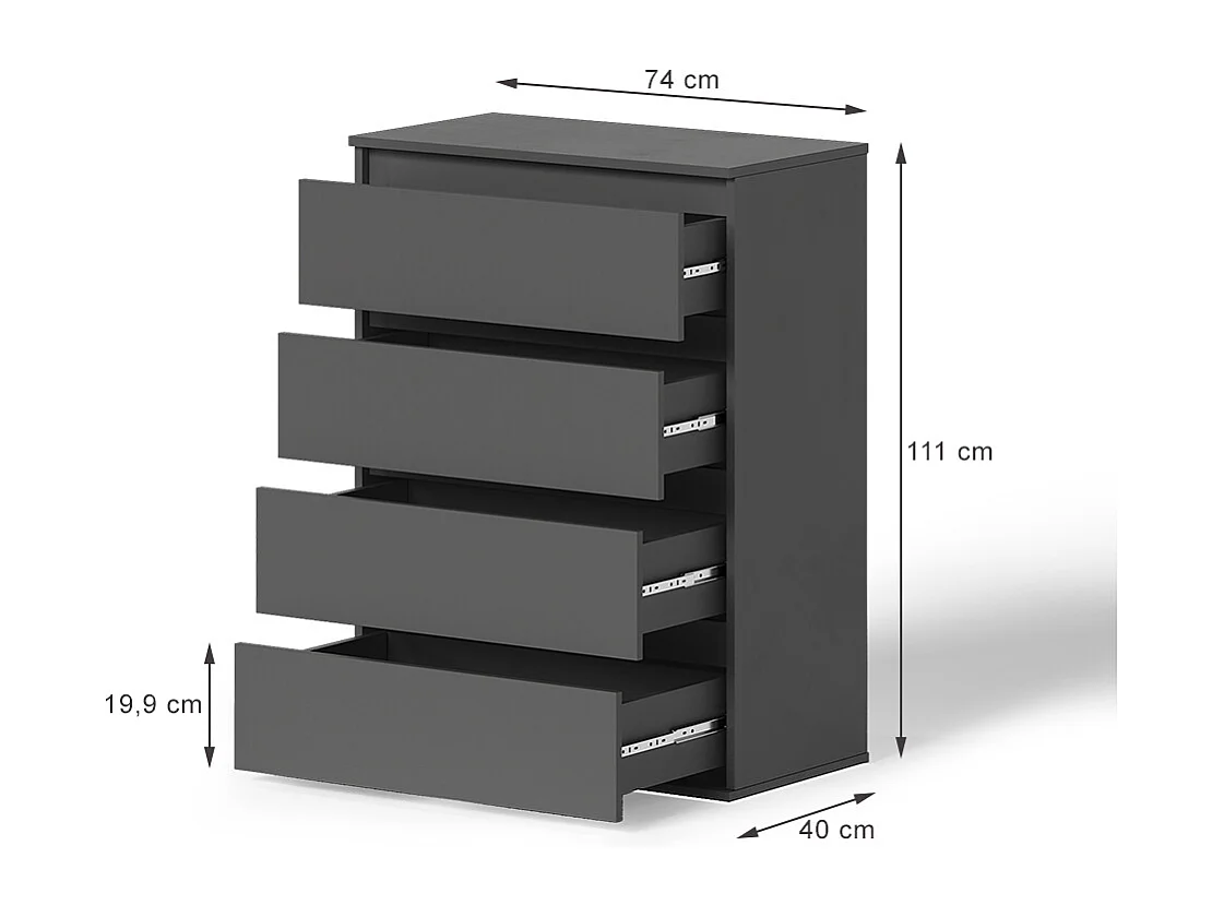 Commode anthracite 74x40x99.6 claus