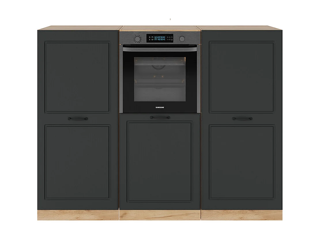 Blok kuchenny antracytowy dom wiejski/złoty dąb 180x46x81.6 r-line