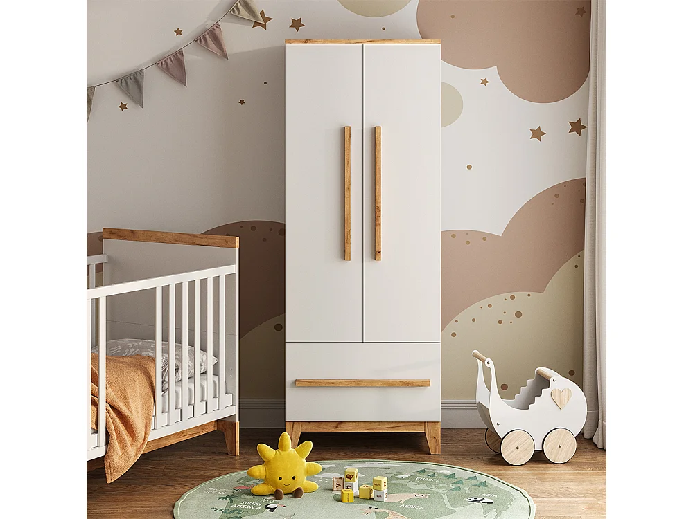 Børnegarderobe hvid/artisan 70x53.4x186.8 malia