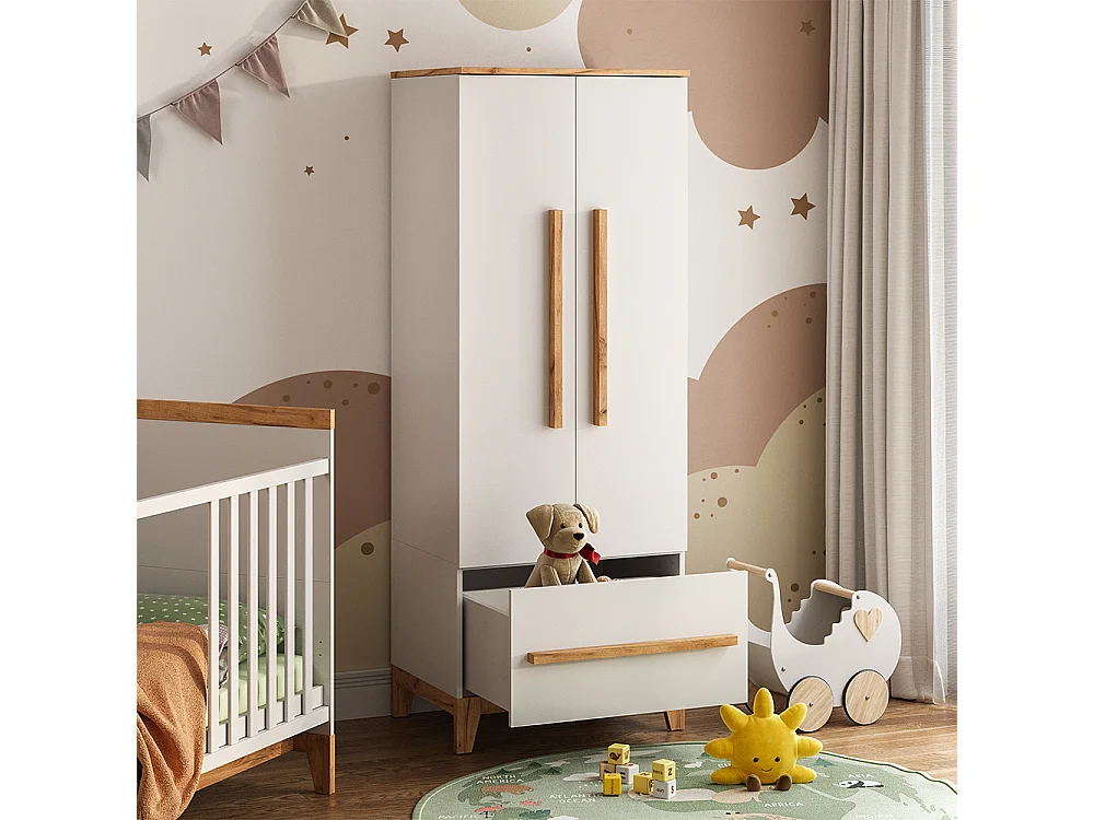 Børnegarderobe hvid/artisan 70x53.4x186.8 malia