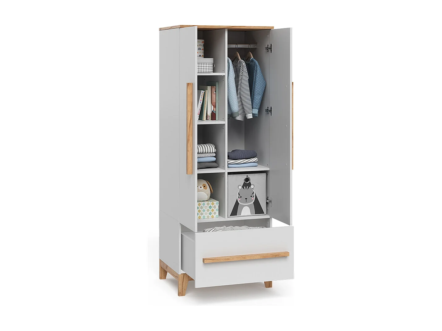 Børnegarderobe hvid/artisan 70x53.4x186.8 malia