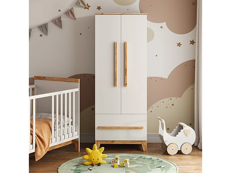 Armoire pour enfants blanc/artisan 70x53.4x186.8 malia
