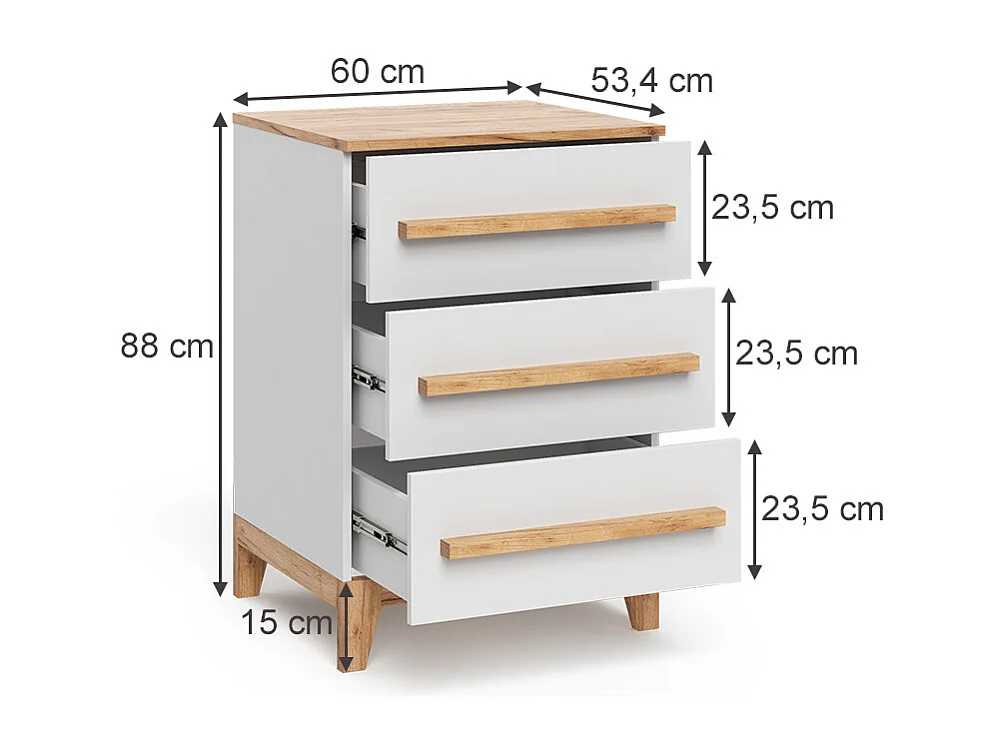 Kommode weiß/artisan 60x53.4x88 malia