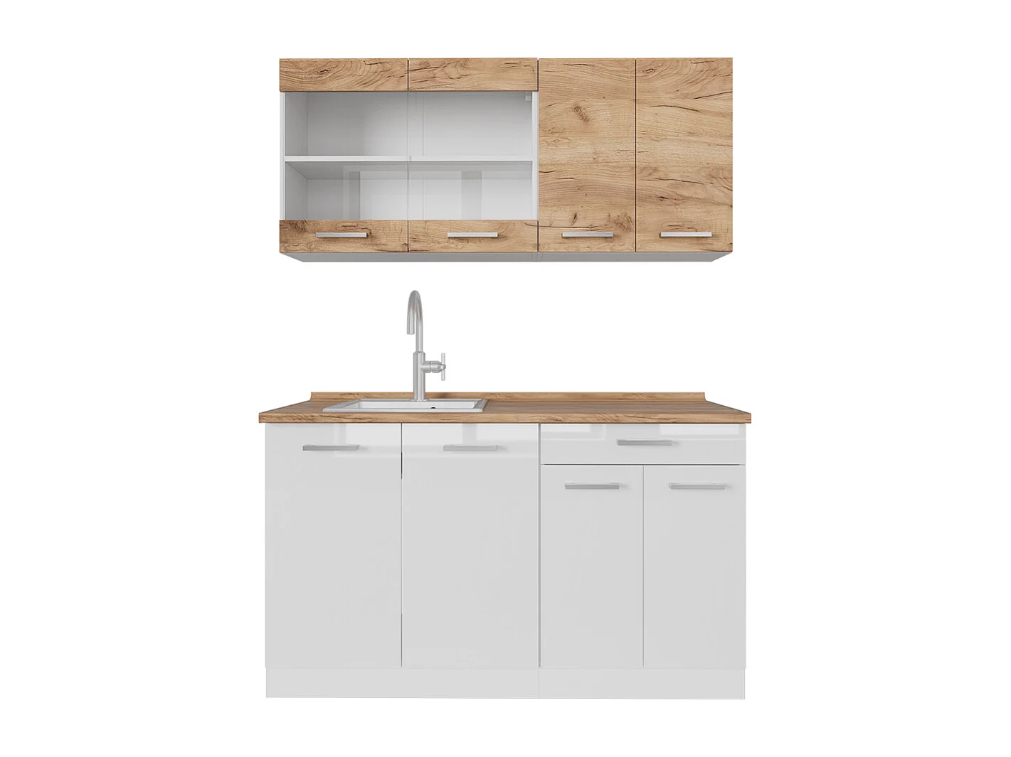 Cuisine chêne doré/blanc 140x60x81.6 r-line