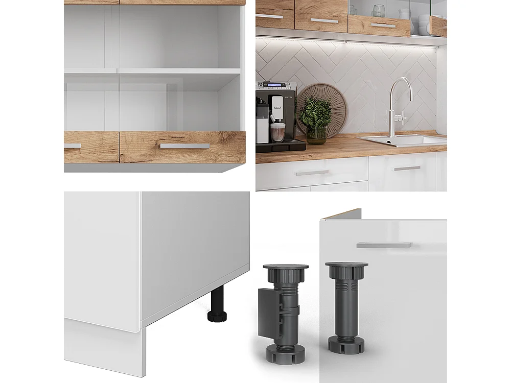 Cuisine chêne doré/blanc 140x60x81.6 r-line
