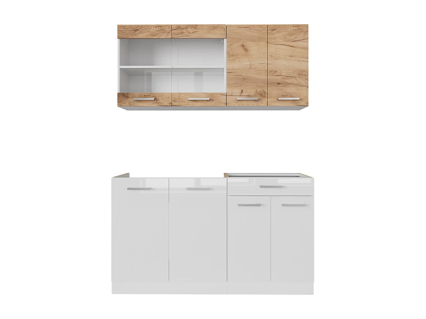 Cuisine chêne doré/blanc 140x60x81.6 r-line