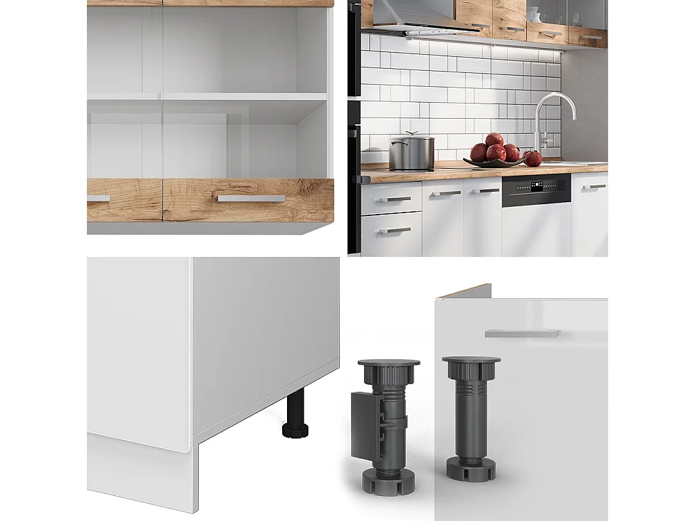 Aneks kuchenny gold power dąb/biały 300x60x81.6 r-line