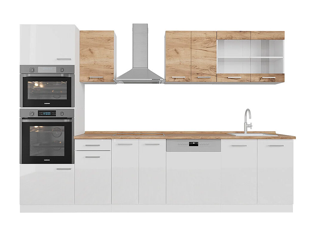 Cuisine chêne doré/blanc 300x60x81.6 r-line