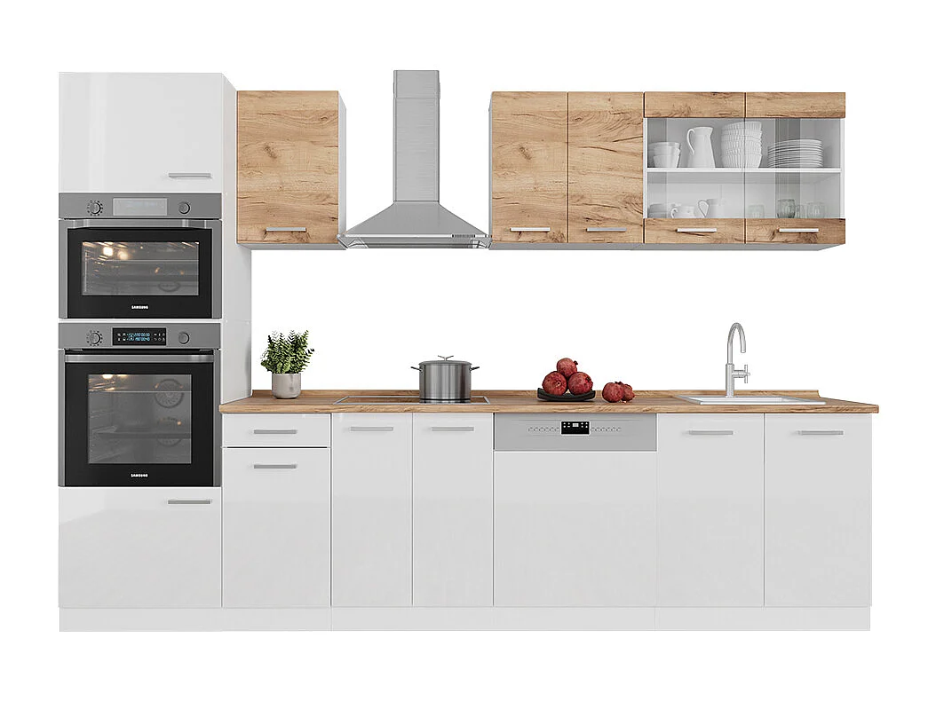 Cuisine chêne doré/blanc 300x60x81.6 r-line