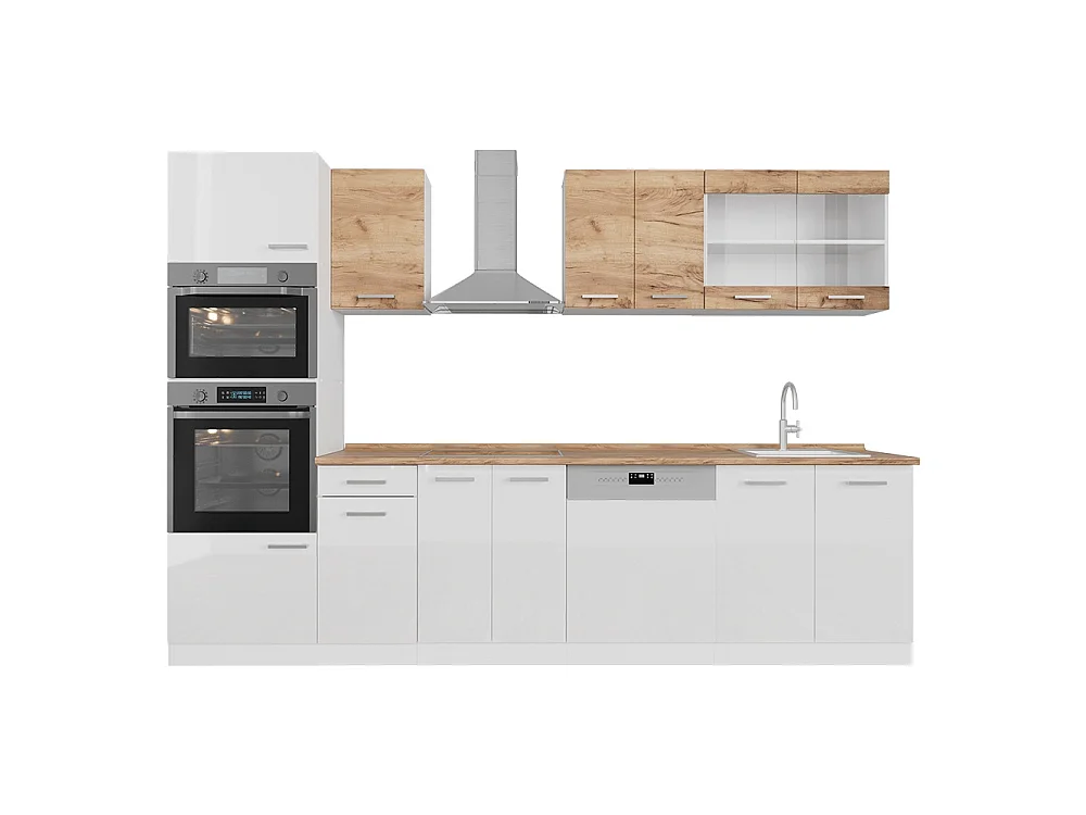 Cuisine chêne doré/blanc 300x60x81.6 r-line