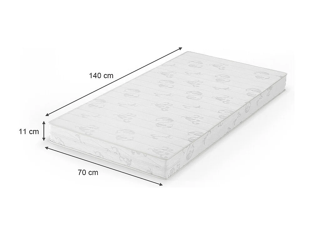Børnemadras hvid 70x140x11