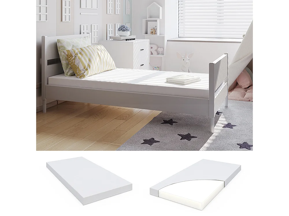 Matelas pour enfants blanc 140x70x8