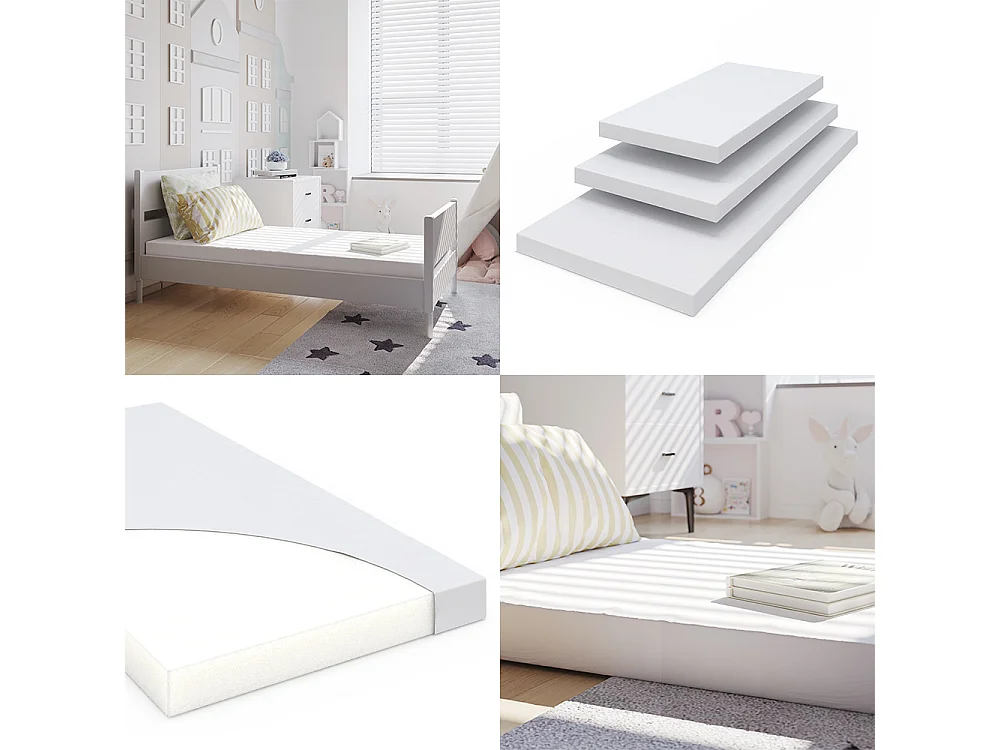 Matelas pour enfants blanc 140x70x8