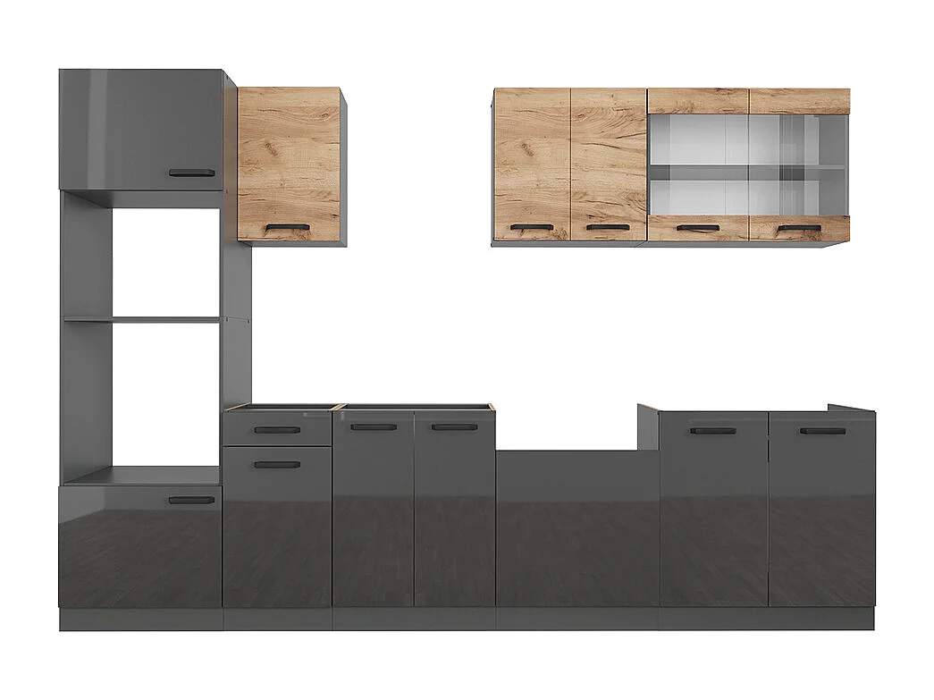 Cuisine chêne doré/anthracite 300x60x81.6 r-line