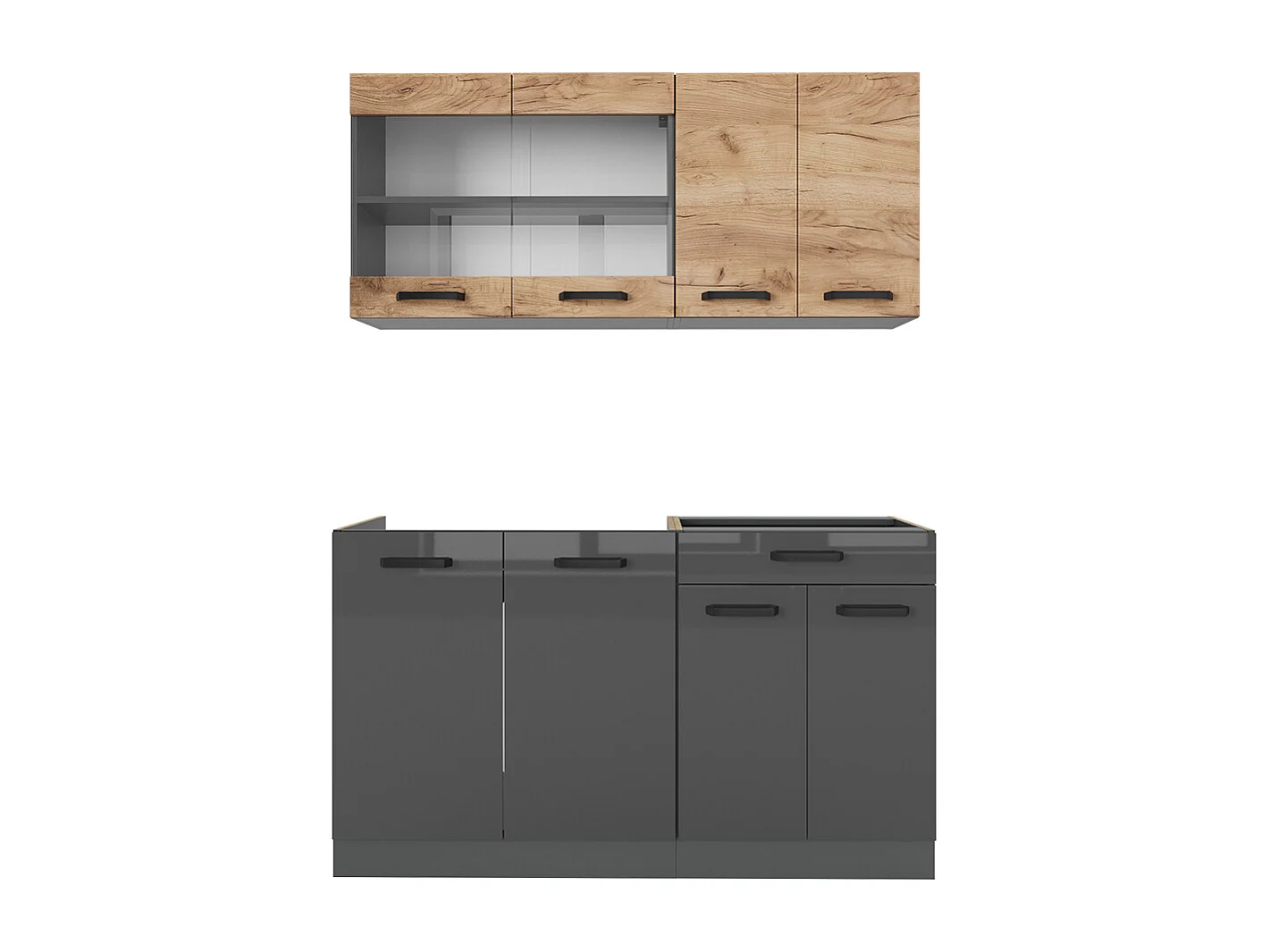 Cuisine chêne doré/anthracite 140x60x81.6 r-line