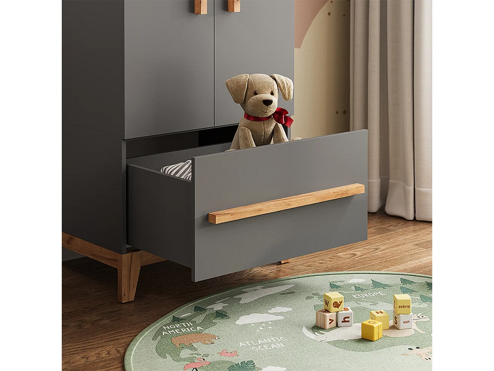 Kinderkleiderschrank grau/artisan 70x53.4x186.8 malia