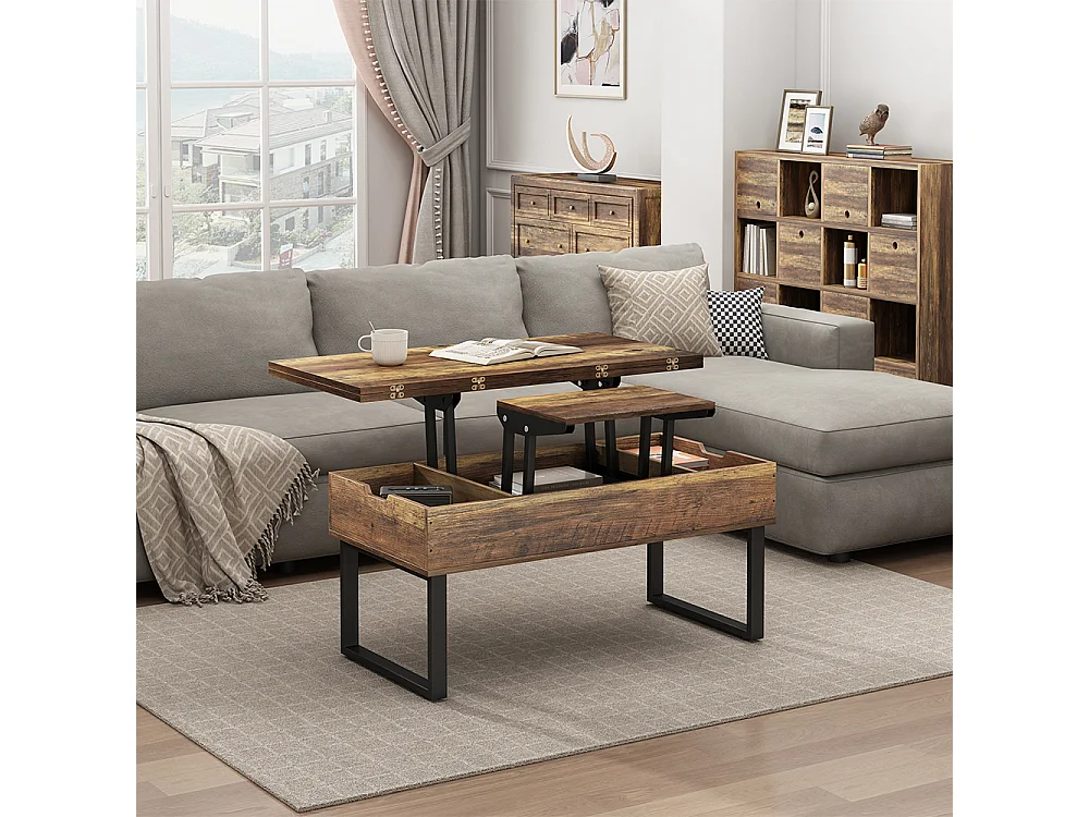 Couchtisch eiche rustikal 100x50x48.5 lifty