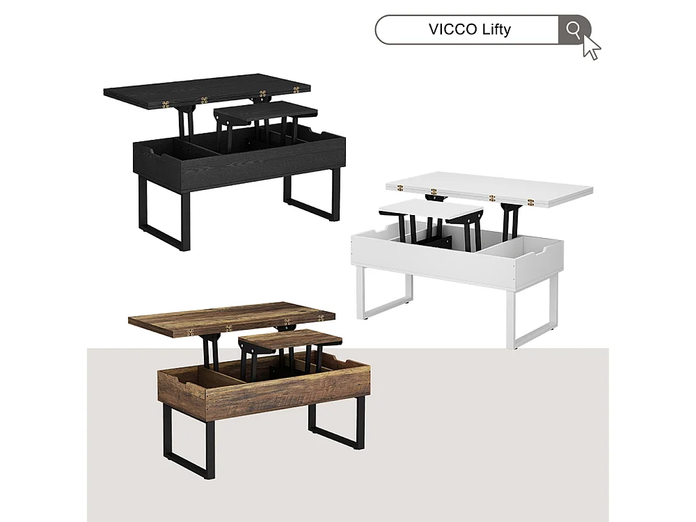 Coffee table rustic oak 100x50x48.5 lifty