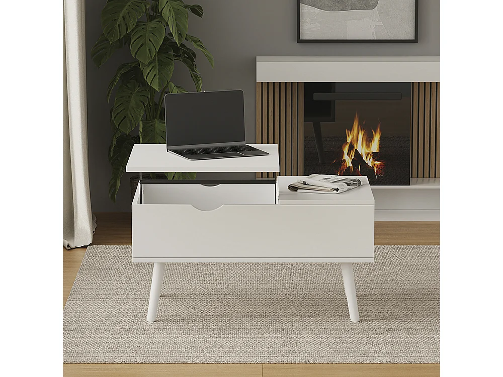 Table basse blanc 76x45x40 stora