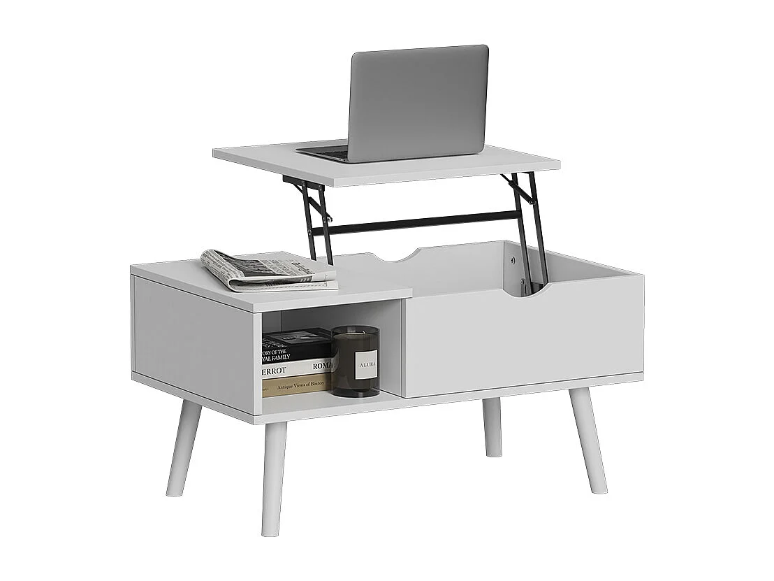 Table basse blanc 76x45x40 stora